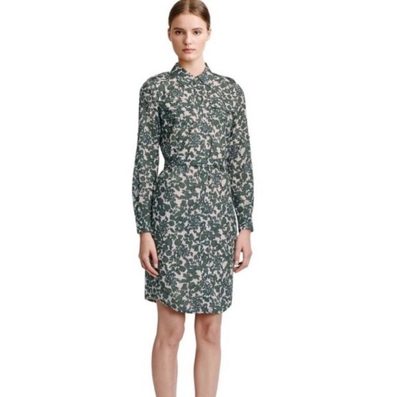 Tory Burch Dresses & Skirts - Tory Burch Brigitte Shirt Dress Vine Print Cotton Lined Belted